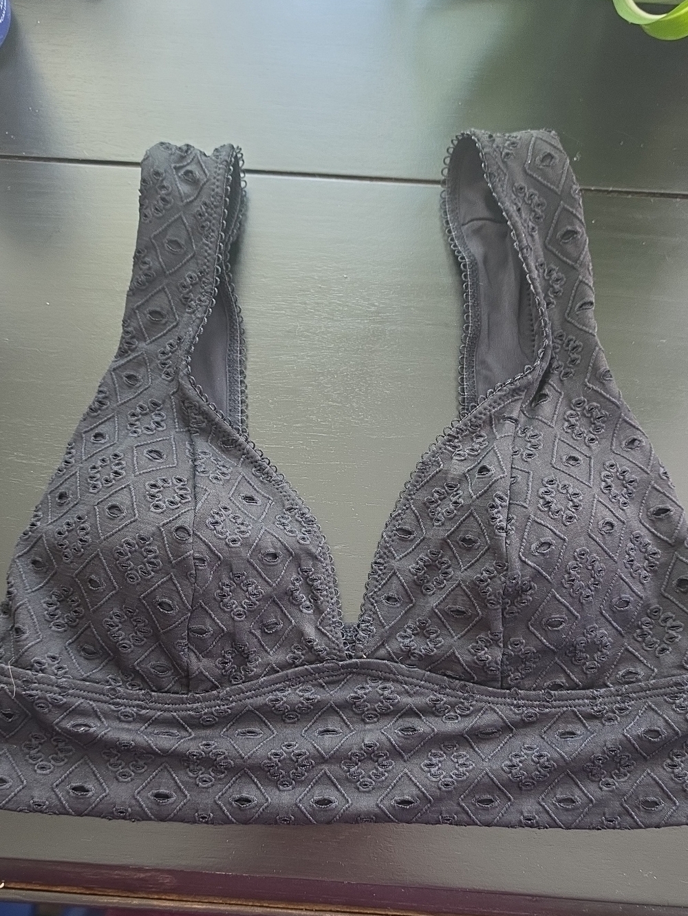 Adore Me Black Lace Plunge Bralette